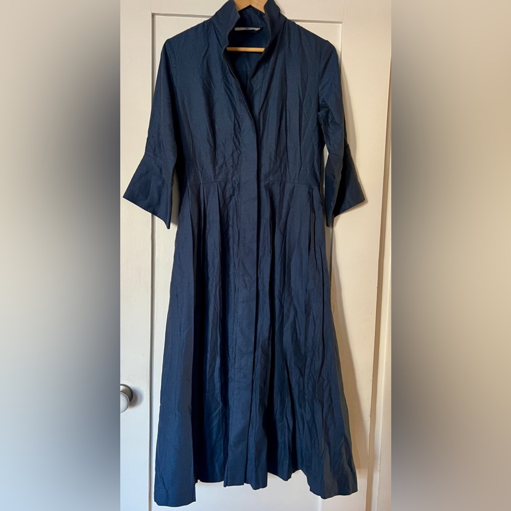 Jarbo NWOT beautiful smooth cotton poplin dress with Black/Navy diamond check.